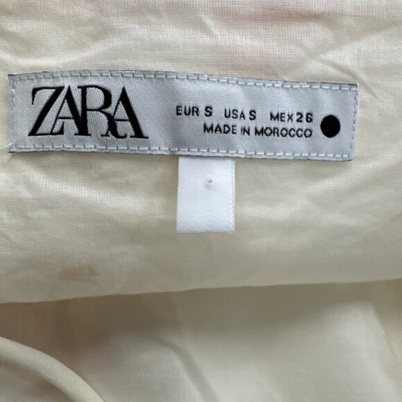Zara Dress Womens Small Bubble Hem Voluminous Print Spaghetti Strap Blogger Fave - Picture 3 of 15